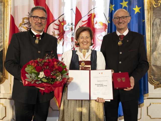 Südtiroler LH Arno Kompatscher, Magdalena Hauser und LH Anton Mattle
