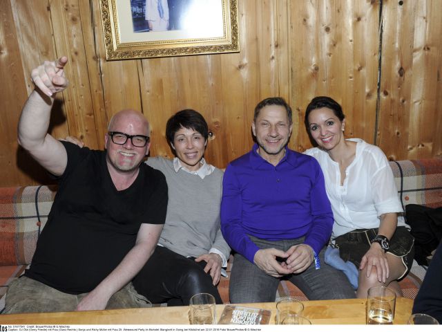 Gerry Friedle, Richy Müller mit Freundin Christl Stumhofer, Sonja Friedle