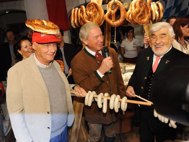 Niki Lauda, Stanglwirt Balthasar Hauser und Mario Adorf