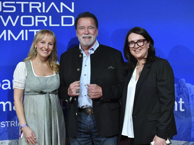 Maria Hauser, Arnold Schwarzenegger und Monika Langthaler